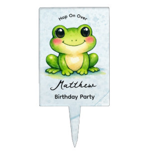 Hop On Over Kids Birthday Party Cake Topper