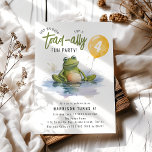 Hop On Over | Toad-ally Fun Party Birthday Invitation<br><div class="desc">Leap into unforgettable celebrations with our beautiful frog-themed birthday party invitations! Displaying a charming watercolor image of a frog joyously holding a balloon, they're designed to incite a splash of excitement. Accompanied by a delightful invite text that says, 'hop in over for a toad-ally fun party, ' these modern templates...</div>