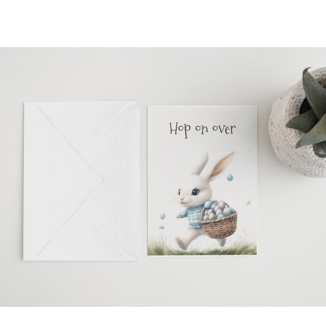 Hop On Over | Watercolor Bunny Easter Invite (Creator Uploaded)