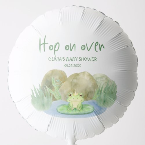 Hop on over Watercolor Princess Frog Baby Shower Balloon