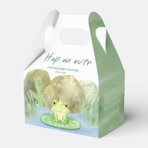 Hop on over Watercolor Princess Frog Baby Shower Favor Boxes