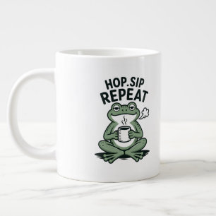 Hop Sip Repeat Funny Frog Coffee Design Giant Coffee Mug