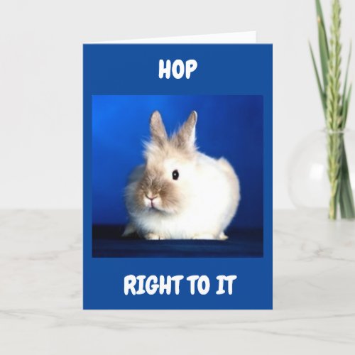 HOP TO IT AND ENJOY YOUR NEW JOB CONGRATULATIONS CARD
