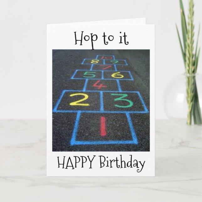 "HOP TO IT" AND HAVE A VERY "HAPPY BIRTHDAY" CARD (Front)