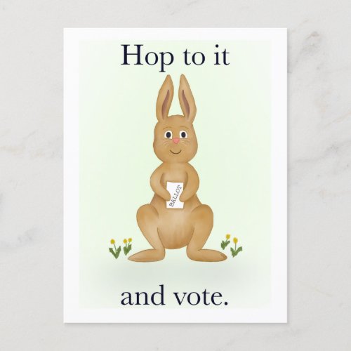 Hop to It and Vote  Postcard
