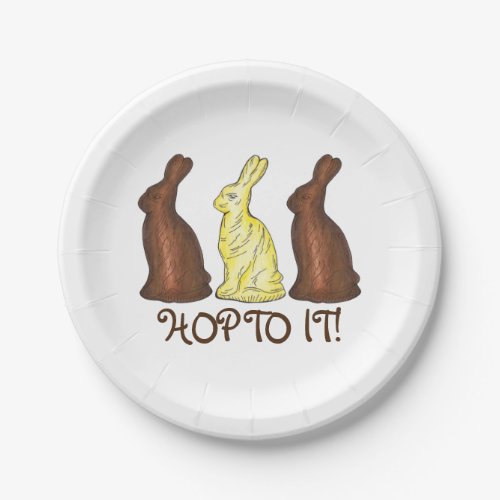 Hop To It Chocolate Easter Bunny Rabbit Candy Paper Plates