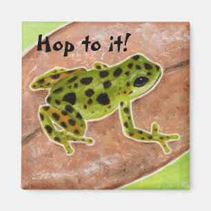 "Hop To It" froggy reminder magnet