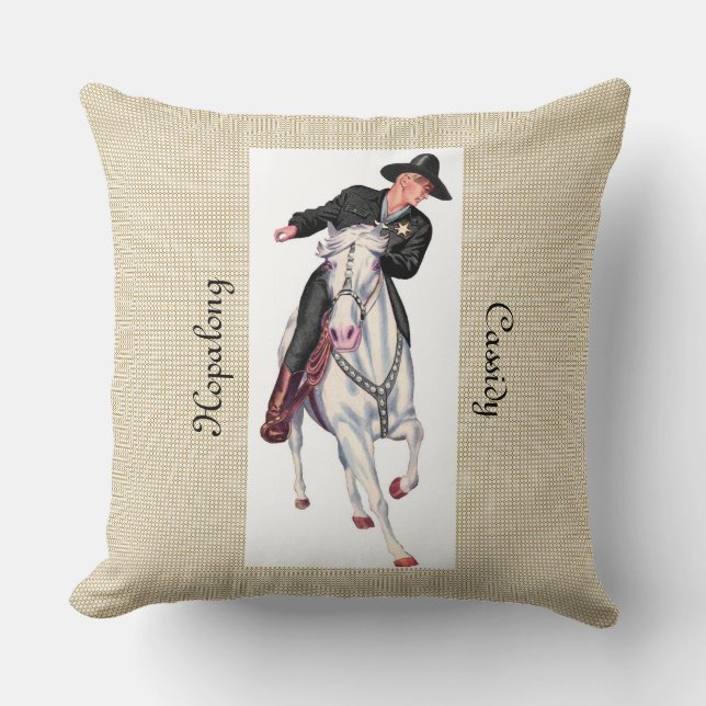 Hopalong Cassidy Throw Pillow (Front)
