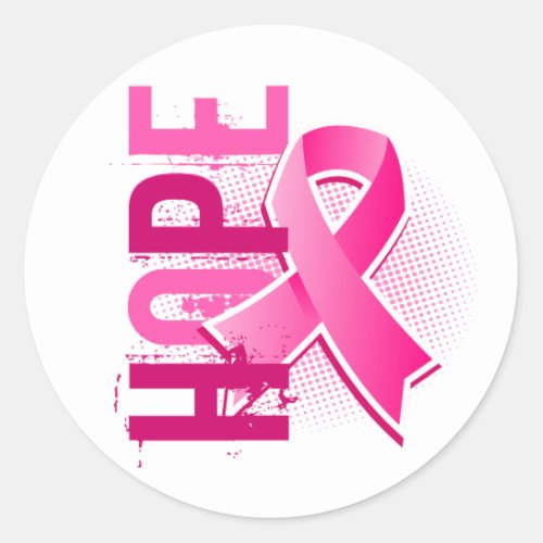 Hope 2 Breast Cancer Classic Round Sticker