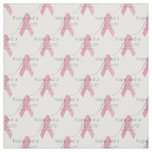 Hope & a Future Pink Ribbon Pattern Fabric