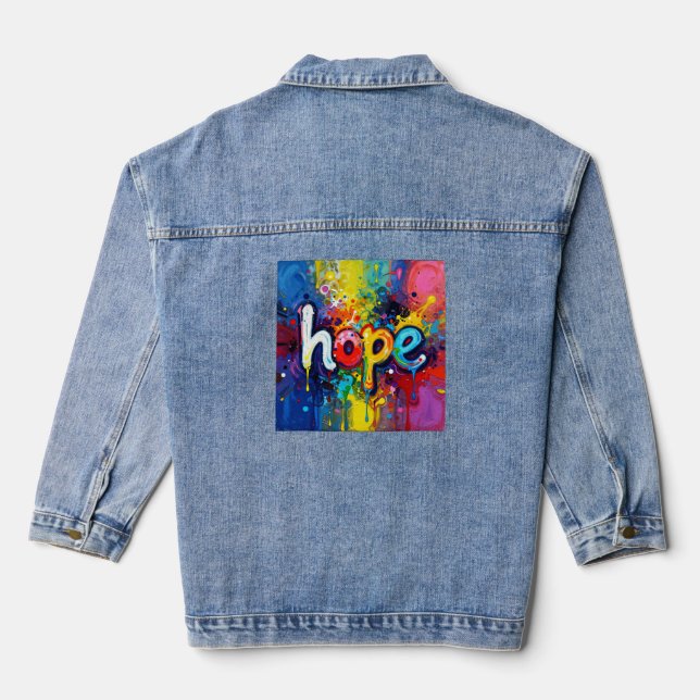 Hope Abstract Graffiti Style 104 Denim Jacket (Back)