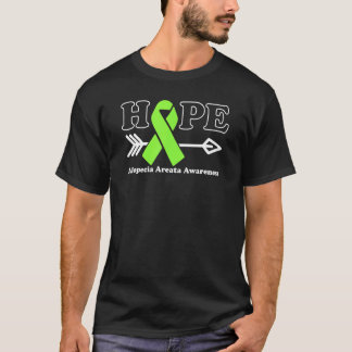 Hope Alopecia Areata Awareness Lime Green Ribbon T-Shirt