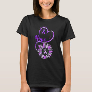 Hope Alzheimer's Awareness Purple Ribbon Sunflower T-Shirt