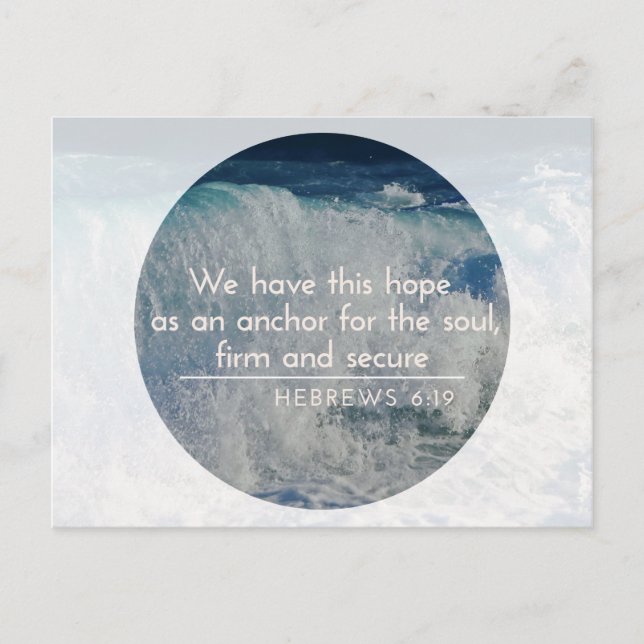 Hope - Anchor Inspirational Postcard-Hebrews6:19 Postcard (Front)