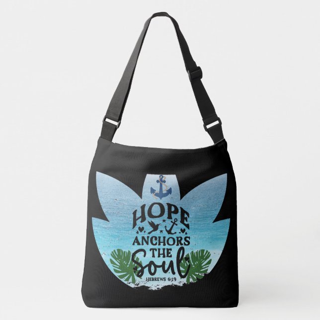 "Hope Anchors The Soul" Bible Verse  Crossbody Bag (Front)