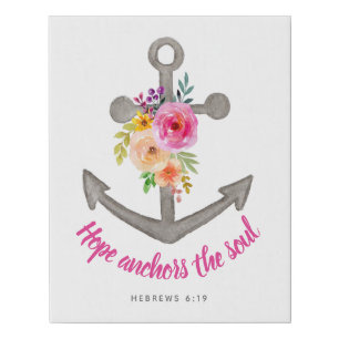 Hope Anchors The Soul Faux Wrapped Canvas Print