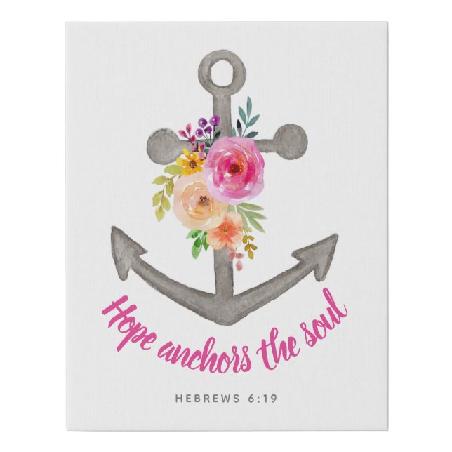 Hope Anchors The Soul Faux Wrapped Canvas Print (Front)