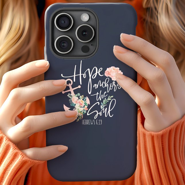 Hope Anchors The Soul Floral Christian Case-Mate iPhone Case (Creator Uploaded)
