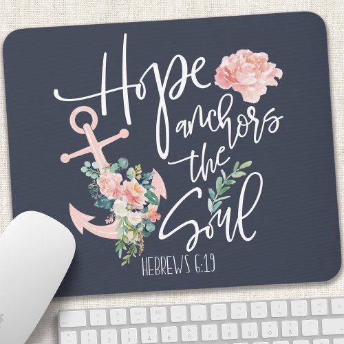 Custom Mousepads 4 Hope Anchors The Soul Floral Religious Mouse Pad