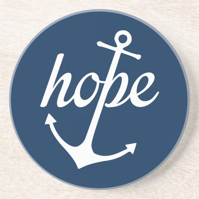 Hope Anchors The Soul (Hebrews 6:19) Sandstone Coaster (Front)