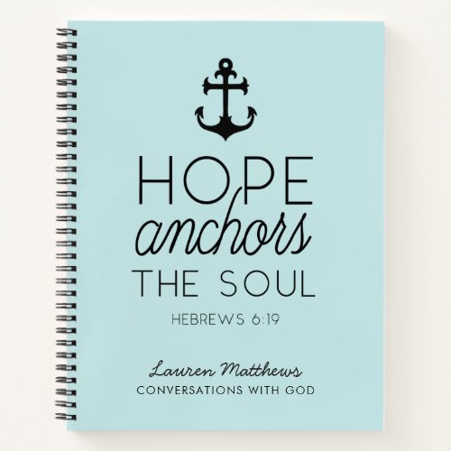 Hope Anchors the Soul Scripture Journal  Aqua