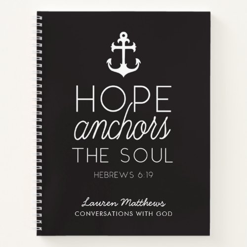 Hope Anchors the Soul Scripture Journal  Black