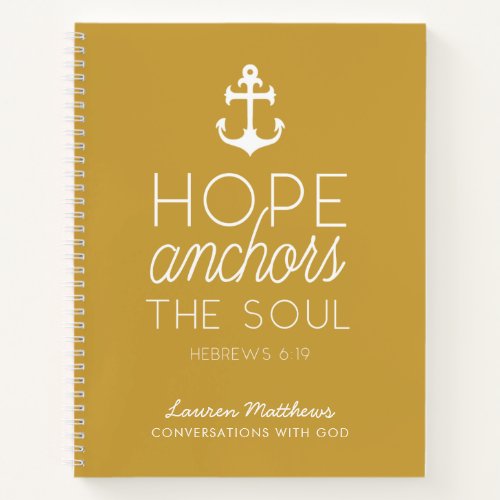 Hope Anchors the Soul Scripture Journal  Gold