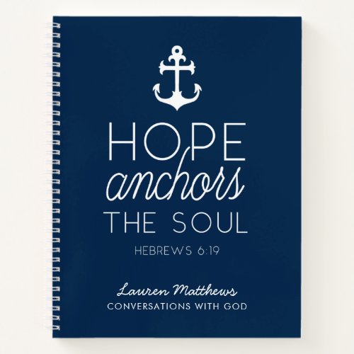 Hope Anchors the Soul Scripture Journal  Navy