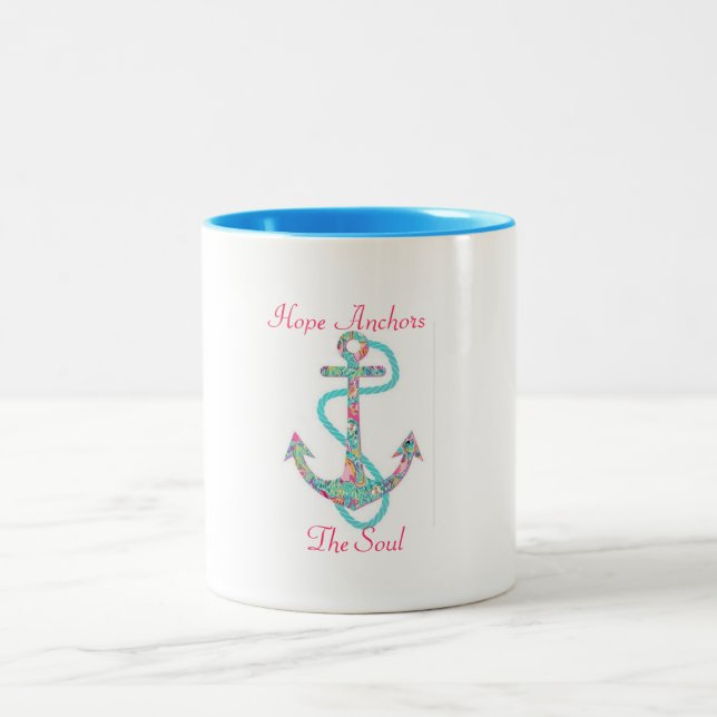 Hope Anchors the Soul Two-Tone Coffee Mug (Center)