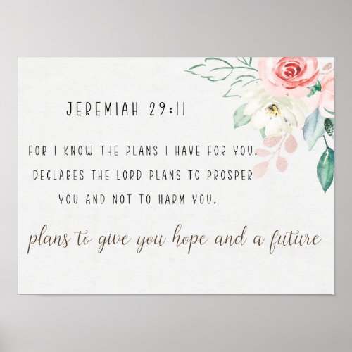 Hope and a future Bible Verse Poster