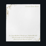 Hope and a Future, Custom Christian Note Paper<br><div class="desc">Personalize this little pad of paper with a name at the top. Christian scripture at the bottom is from the Bible book of Isaiah: "For I know the plans I have for you, " declares the Lord, "plans to prosper you and not to harm you, plans to give you hope...</div>