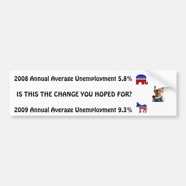 HOPE AND CHANGE BUMPER STICKER (Front)