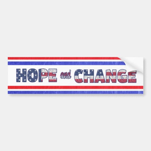 Hope and Change Democrat Bumper Sticker