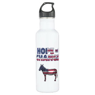 Hope and Change Democrat Donkey Water Bottle