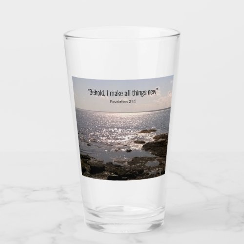 Hope and Encouragement Bible Verse Ocean Photo Glass