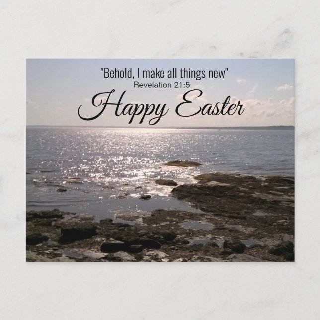 Hope and Encouragement Bible Verse Ocean Photo Postcard (Front)