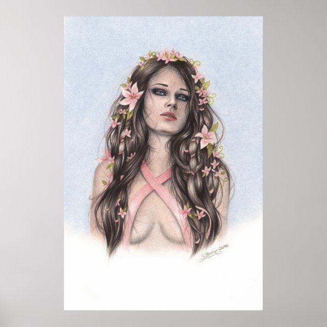 Hope and Flowers Breast Cancer Awareness Poster (Front)