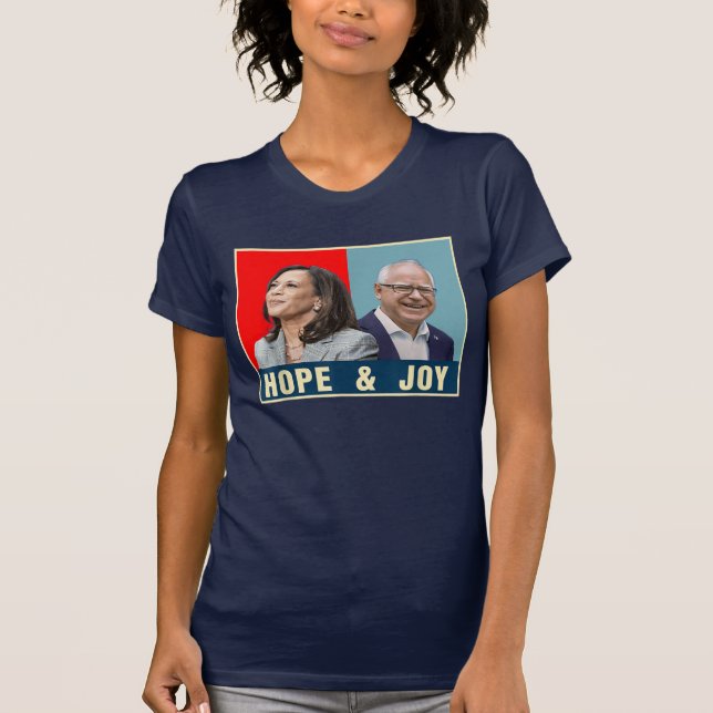Hope And Joy Kamala Harris Tim Walz 2024 T-Shirt (Front)