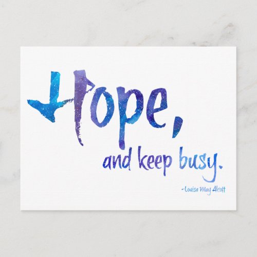 Hope And Keep Busy Protest Postcard