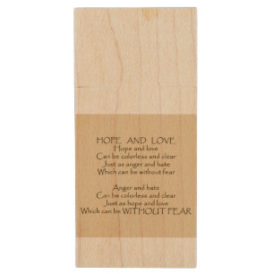 Hope And Love Poem 32GB usb maple flash drive