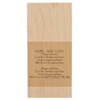 Hope And Love Poem 32GB usb maple flash drive