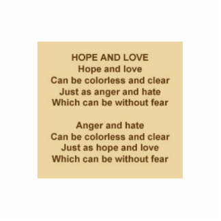 Hope And Love Poem by Kristie Hubler on Brooch Pin Cutout