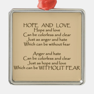 Hope And Love Poem unity peace kindness ornament