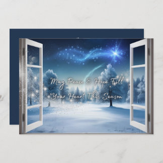 Hope and Peace Card with Winter Scene