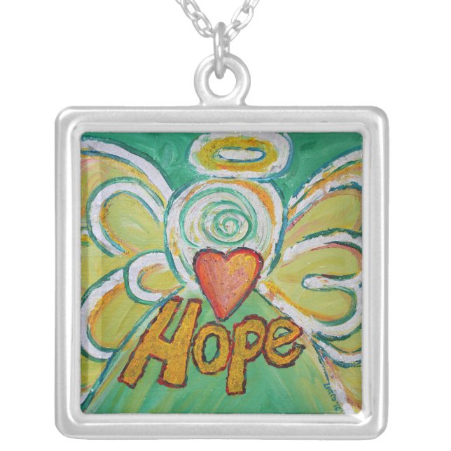 Hope Angel Art Pendant Necklace (Front)