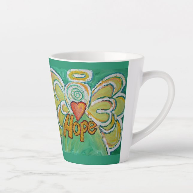 Hope Angel Word Art Custom Latte Mug Cup (Right)