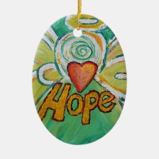 Hope Angel Word Art Gift Holiday Ornament