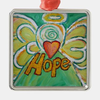 Hope Angel Word Art Gift Holiday Ornaments