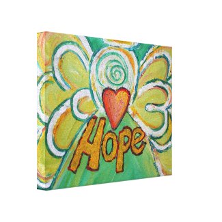 Hope Angel Word Art Painting Wrapped Canvas