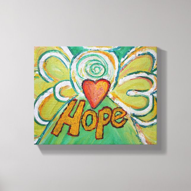 Hope Angel Word Art Painting Wrapped Canvas Print (Front)